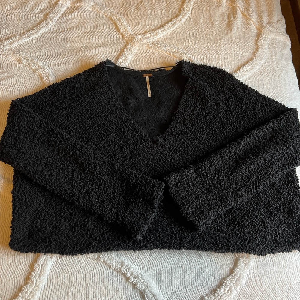 Free People black nubby sweater